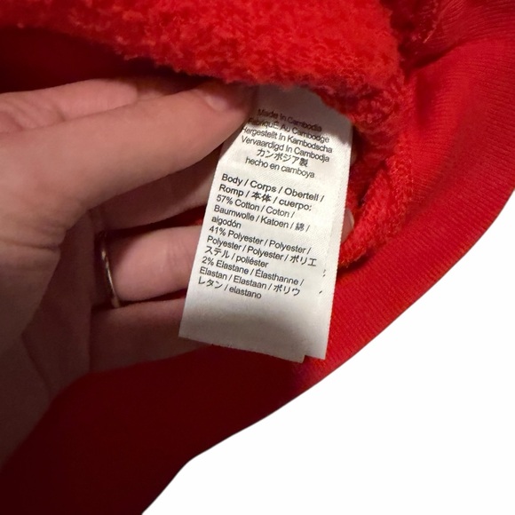 J Crew Heritage Fleece Cropped Sweatshirt with Gold Buttons Red Nautical X Small - Picture 6 of 6